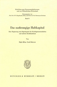 Abbildung von: Das nachrangige Haftkapital. - Duncker & Humblot