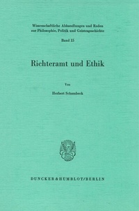 Abbildung von: Richteramt und Ethik. - Duncker & Humblot