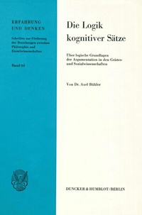 Abbildung von: Die Logik kognitiver Sätze. - Duncker & Humblot