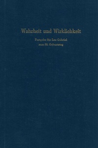 Abbildung von: Wahrheit und Wirklichkeit. - Duncker & Humblot