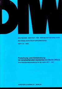 Abbildung von: Forschung und Entwicklung im verarbeitenden Gewerbe von Berlin (West). - Duncker & Humblot