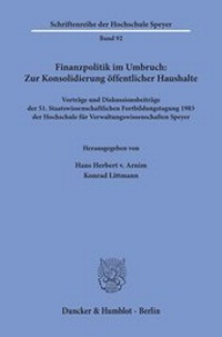 Abbildung von: Finanzpolitik im Umbruch: Zur Konsolidierung öffentlicher Haushalte. - fibre