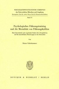 Abbildung von: Psychologisches Führungstraining und die Mentalität von Führungskräften. - Duncker & Humblot