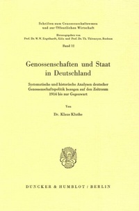 Abbildung von: Genossenschaften und Staat in Deutschland. - Duncker & Humblot