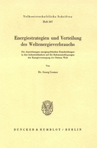 Abbildung von: Energiestrategien und Verteilung des Weltenergieverbrauchs. - Duncker & Humblot