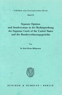 Abbildung von: Seperate Opinion und Sondervotum in der Rechtsprechung des Supreme Court of the United States und des Bundesverfassungsgerichts. - fibre
