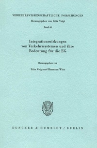 Abbildung von: Integrationswirkungen von Verkehrssystemen und ihre Bedeutung für die EG. - Duncker & Humblot