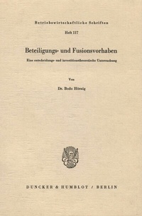 Abbildung von: Beteiligungs- und Fusionsvorhaben. - Duncker & Humblot