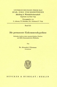 Abbildung von: Die permanente Einkommenshypothese. - Duncker & Humblot