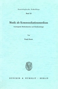 Abbildung von: Musik als Kommunikationsmedium. - Duncker & Humblot