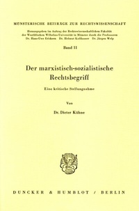 Abbildung von: Der marxistisch-sozialistische Rechtsbegriff. - Duncker & Humblot