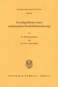 Abbildung von: Grundprobleme einer umfassenden Invaliditätssicherung. - Duncker & Humblot