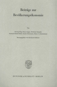 Abbildung von: Beiträge zur Bevölkerungsökonomie. - Duncker & Humblot