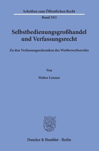 Abbildung von: Selbstbedienungsgroßhandel und Verfassungsrecht. - fibre