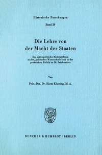 Abbildung von: Die Lehre von der Macht der Staaten. - fibre