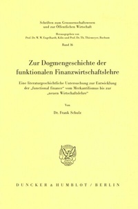 Abbildung von: Zur Dogmengeschichte der funktionalen Finanzwirtschaftslehre. - Duncker & Humblot