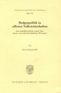 Abbildung von: Budgetpolitik in offenen Volkswirtschaften. - Duncker & Humblot