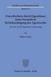 Abbildung von: Umweltschutz durch Eigentümer, unter besonderer Berücksichtigung des Agrarrechts. - fibre