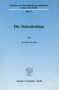 Abbildung von: Die Aktionärsklage. - Duncker & Humblot