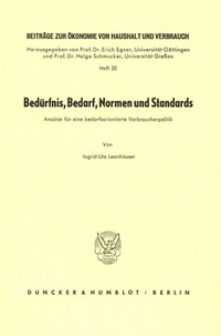 Abbildung von: Bedürfnis, Bedarf, Normen und Standards. - Duncker & Humblot