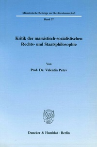 Abbildung von: Kritik der marxistisch-sozialistischen Rechts- und Staatsphilosophie. - Duncker & Humblot