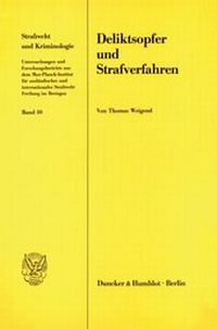 Abbildung von: Deliktsopfer und Strafverfahren. - fibre