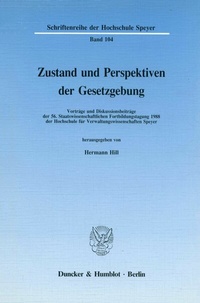 Abbildung von: Zustand und Perspektiven der Gesetzgebung. - Duncker & Humblot