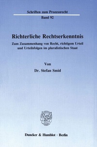 Abbildung von: Richterliche Rechtserkenntnis. - Duncker & Humblot