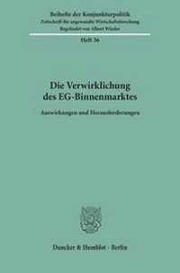 Abbildung von: Die Verwirklichung des EG-Binnenmarktes. - fibre