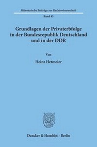 Abbildung von: Gundlagen der Privaterbfolge in der Bundesrepublik Deutschland und in der DDR. - fibre