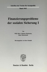 Abbildung von: Finanzierungsprobleme der sozialen Sicherung I. - Duncker & Humblot