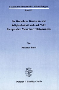 Abbildung von: Die Gedanken-, Gewissens- und Religionsfreiheit nach Art. 9 der Europäischen Menschenrechtskonvention. - fibre