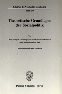 Abbildung von: Theoretische Grundlagen der Sozialpolitik (I). - Duncker & Humblot