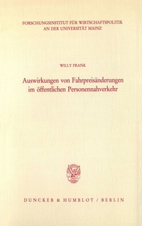 Abbildung von: Auswirkungen von Fahrpreisänderungen im öffentlichen Personennahverkehr. - fibre