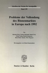 Abbildung von: Probleme der Vollendung des Binnenmarktes in Europa nach 1992. - Duncker & Humblot