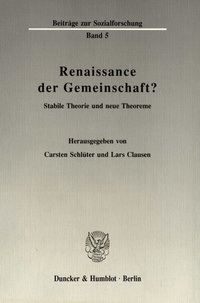 Abbildung von: Renaissance der Gemeinschaft? - fibre