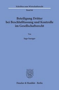 Abbildung von: Beteiligung Dritter bei Beschlußfassung und Kontrolle im Gesellschaftsrecht. - fibre