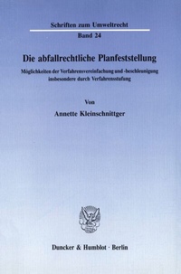 Abbildung von: Die abfallrechtliche Planfeststellung. - fibre