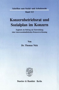 Abbildung von: Konzernbetriebsrat und Sozialplan im Konzern. - fibre
