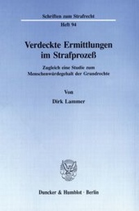 Abbildung von: Verdeckte Ermittlungen im Strafprozeß. - fibre