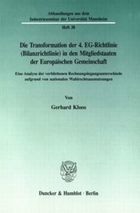 Abbildung von: Die Transformation der 4. EG-Richtlinie (Bilanzrichtlinie) in den Mitgliedstaaten der Europäischen Gemeinschaft. - fibre