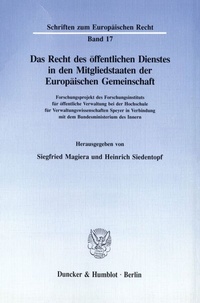 Abbildung von: Das Recht des öffentlichen Dienstes in den Mitgliedstaaten der Europäischen Gemeinschaft. - fibre