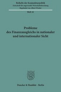 Abbildung von: Probleme des Finanzausgleichs in nationaler und internationaler Sicht. - fibre