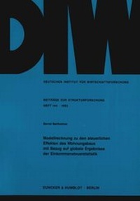 Abbildung von: Modellrechnung zu den steuerlichen Effekten des Wohnungsbaus mit Bezug auf globale Ergebnisse der Einkommensteuerstatistik. - fibre