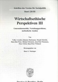 Abbildung von: Wirtschaftsethische Perspektiven III. - Duncker & Humblot