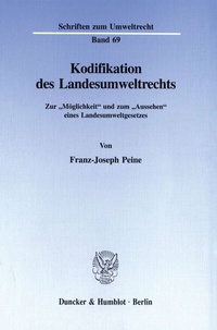 Abbildung von: Kodifikation des Landesumweltrechts. - fibre