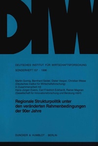 Abbildung von: Regionale Strukturpolitik unter den veränderten Rahmenbedingungen der 90er Jahre. - Duncker & Humblot