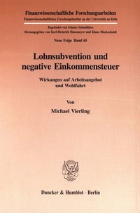Abbildung von: Lohnsubvention und negative Einkommensteuer. - fibre