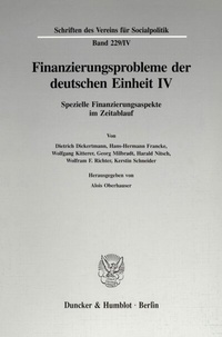 Abbildung von: Finanzierungsprobleme der deutschen Einheit IV. - Duncker & Humblot