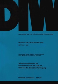 Abbildung von: Verflechtungsanalysen für die Volkswirtschaft der DDR am Vorabend der deutschen Vereinigung. - fibre